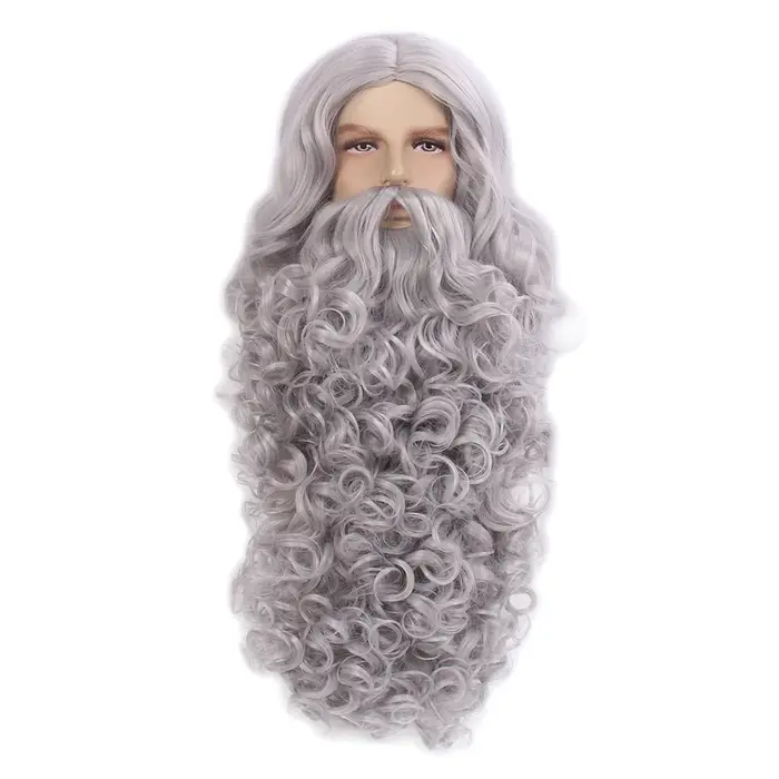 Ensemble de perruque de cheveux et de barbe du père Noël