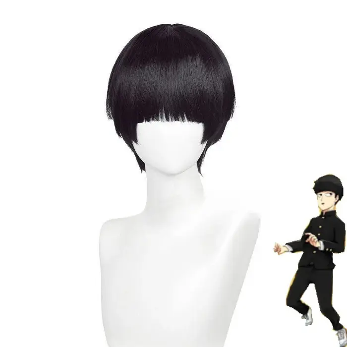 Mob Anime rôle perruque scène Sitcom effectuer Match couvre-chef frange droite Pot couvercle tête An