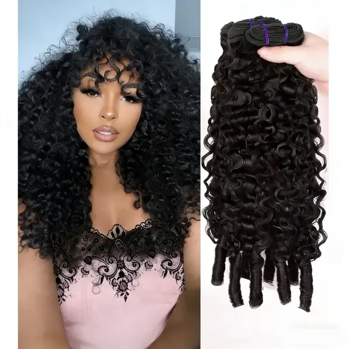 Extensions de cheveux humains bouclés birmans de 30 pouces