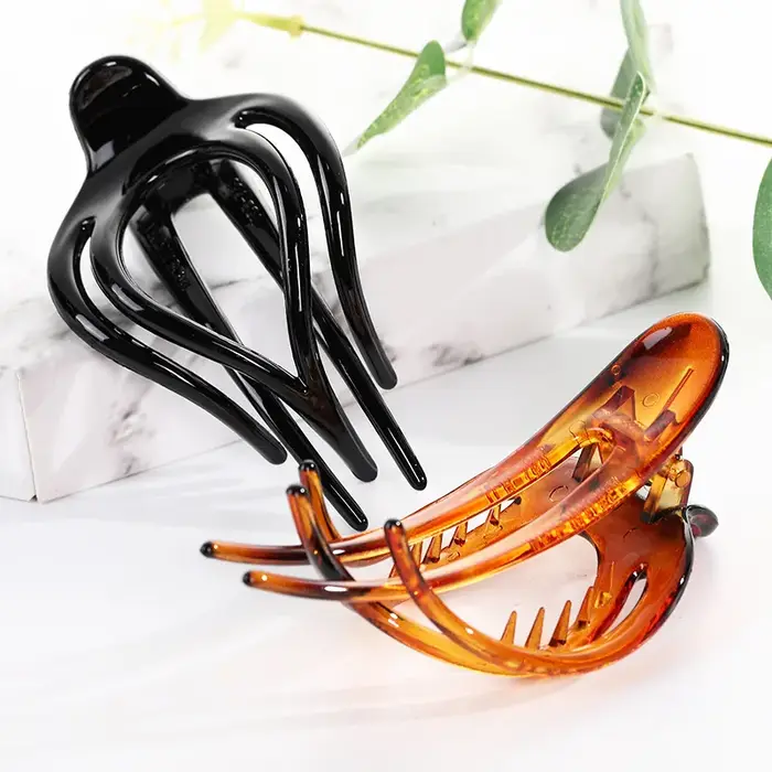 Femmes Grandes Pinces À Cheveux Pince Fleur Acrylique En Plastique Canard Griffe Barrette Filles Épingle