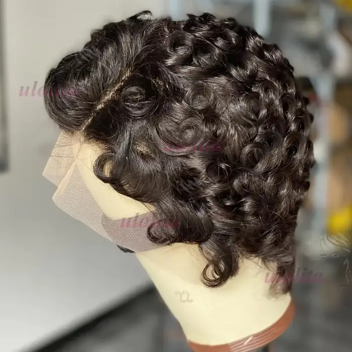 Chioma bouclés coupe lutin perruque 13X4 HD pleine frontale