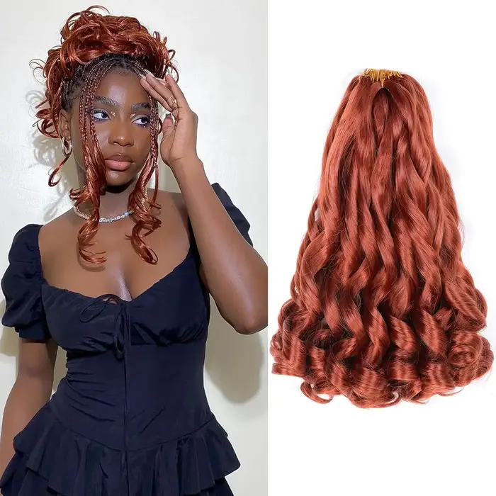 Extensions de cheveux synthétiques bouclés en spirale pour tresses