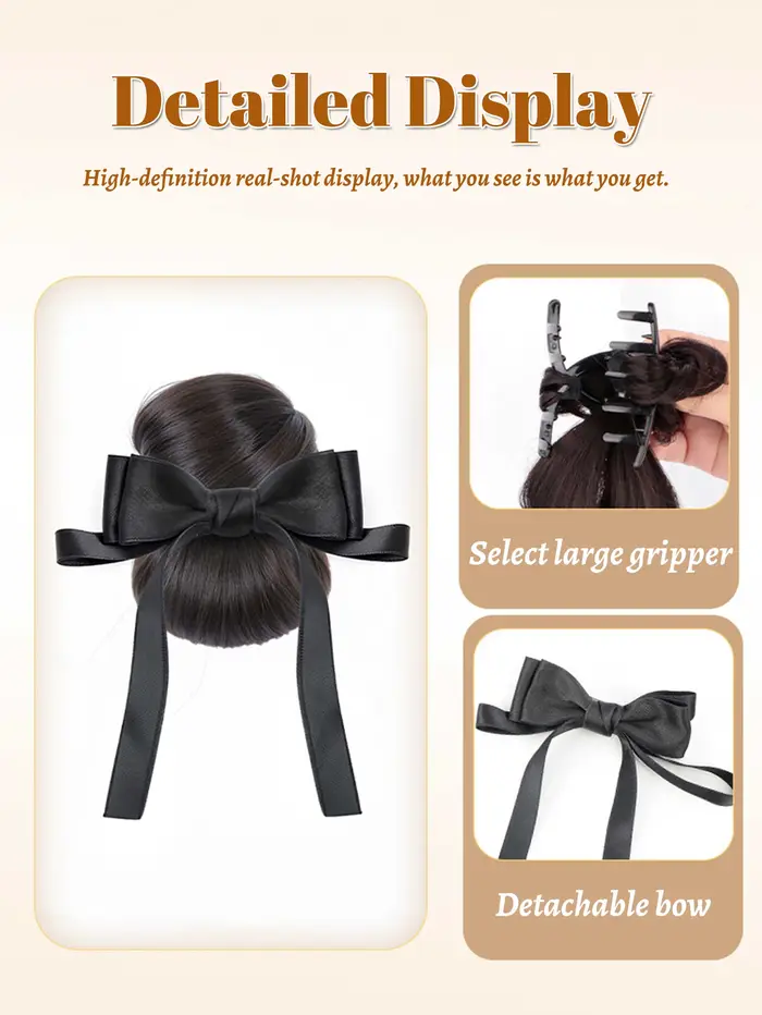 Pince à cheveux synthétique avec nœud