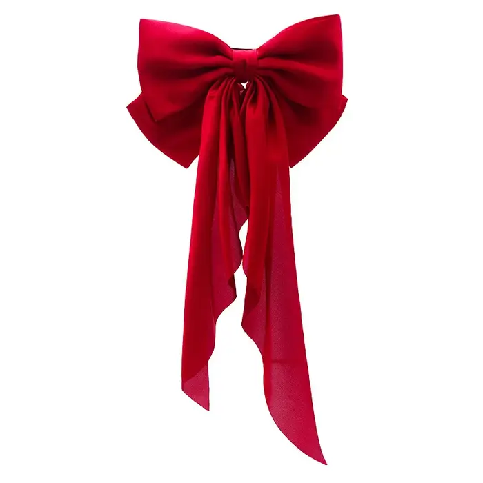 Pince à Cheveux Élégante en Satin de Couleur Unie pour Fille