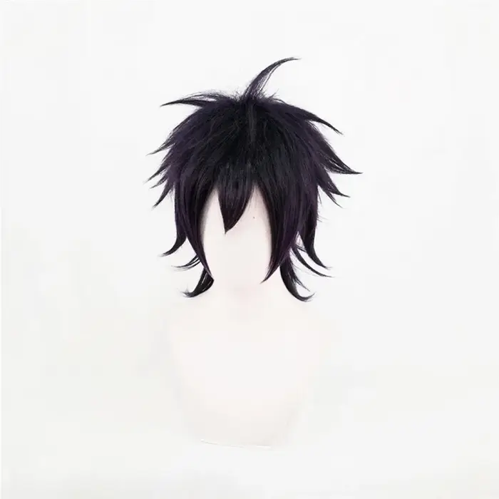 JOJO's Bizarre Adventure Narancia Ghirga Cosplay perruque violet foncé avec bandeau cheveux fibre résistante à la