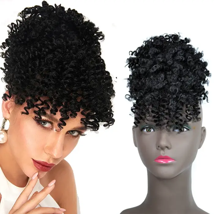 Extensions de chignon afro synthétique