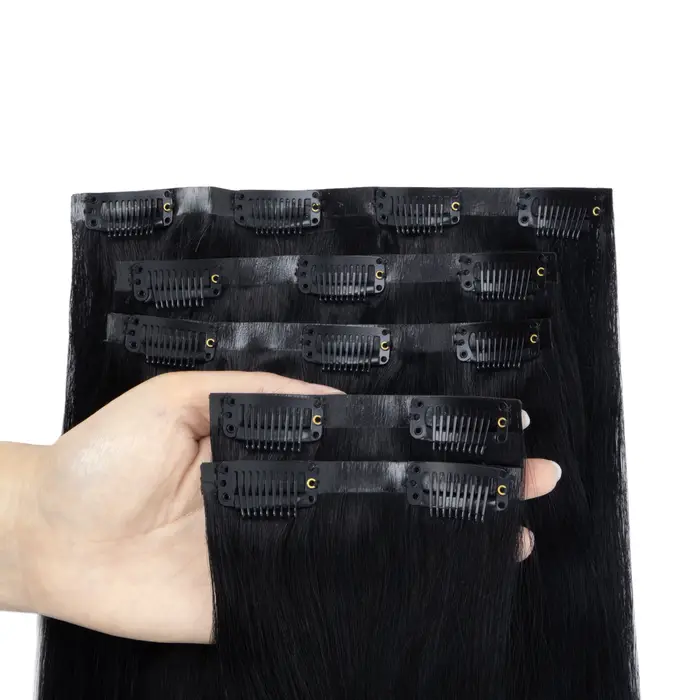 Extensions de cheveux humains invisibles à clipser en PU