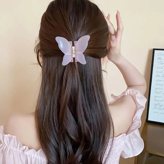 Épingle à cheveux en acrylique papillon givré
