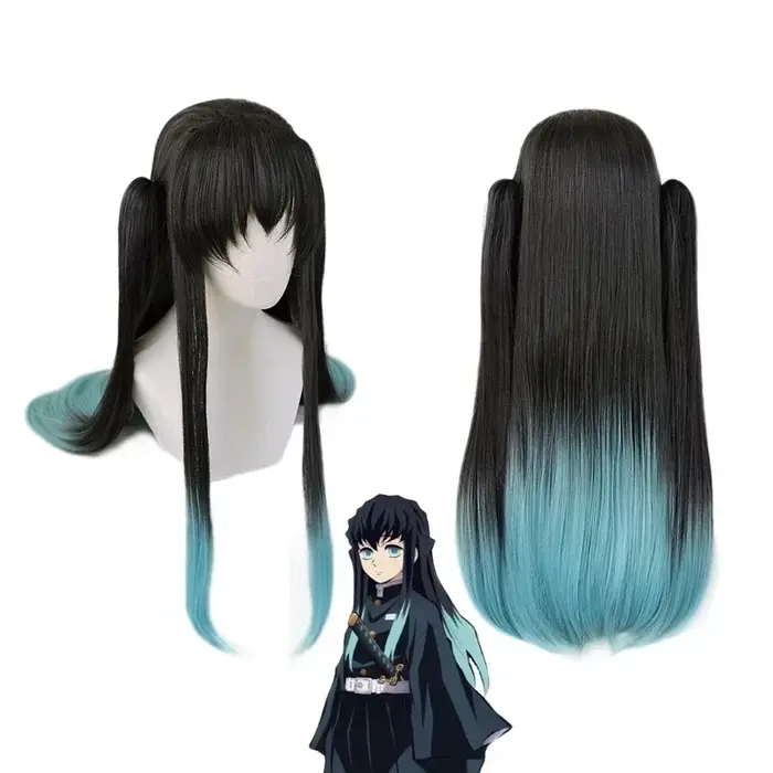 Perruque de Cosplay synthétique Anime Tokitou Muichirou