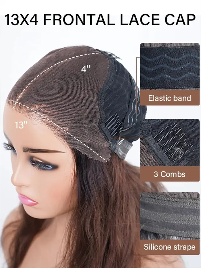 13x4 os droit gris dentelle avant perruques de cheveux humains pour les femmes brésilien sans colle 