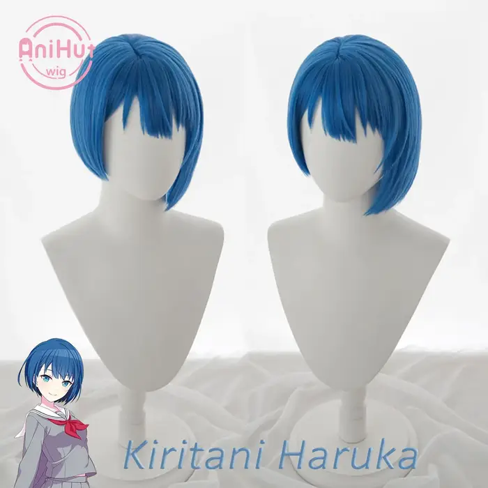 Perruque de cosplay AniHut bleue de 32 cm de Kiritani Haruka