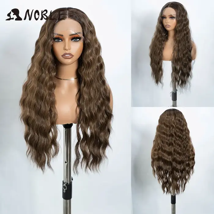 Perruque Lace Front Wig synthétique bouclée Noble