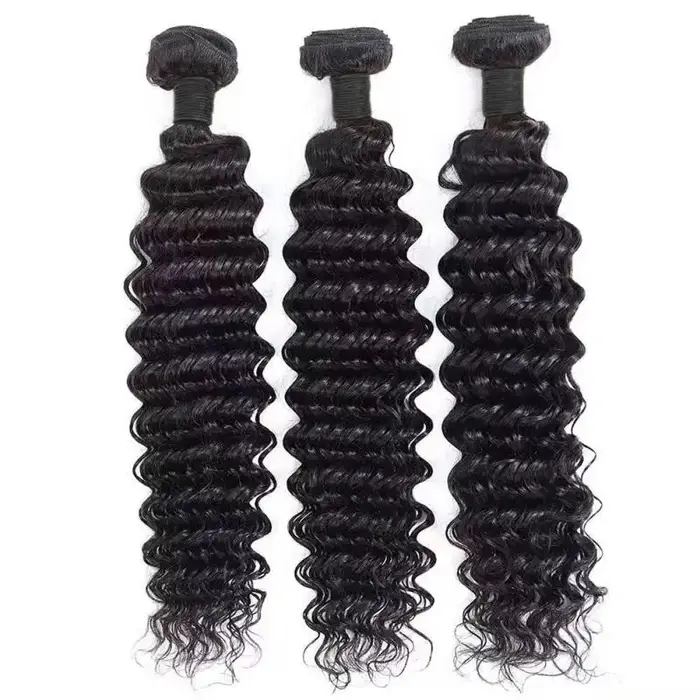 Vague Profonde Tissage Cheveux Humains 15A Non Traités Brésiliens 100% Cheveux Humains Pour Les Femm