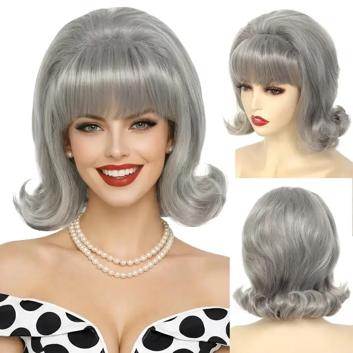 HAIRJOY Perruque courte synthétique avec frange pour femme