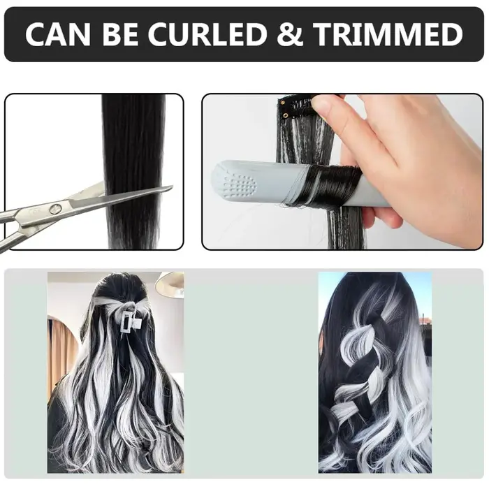 Extensions de cheveux à clips colorés pour femmes et hommes