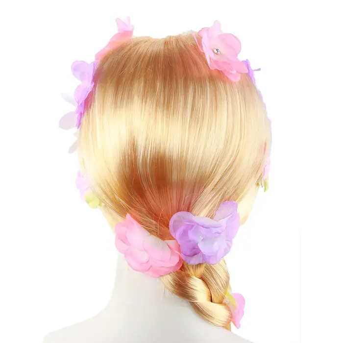 Perruques longues blondes Raiponce pour enfants