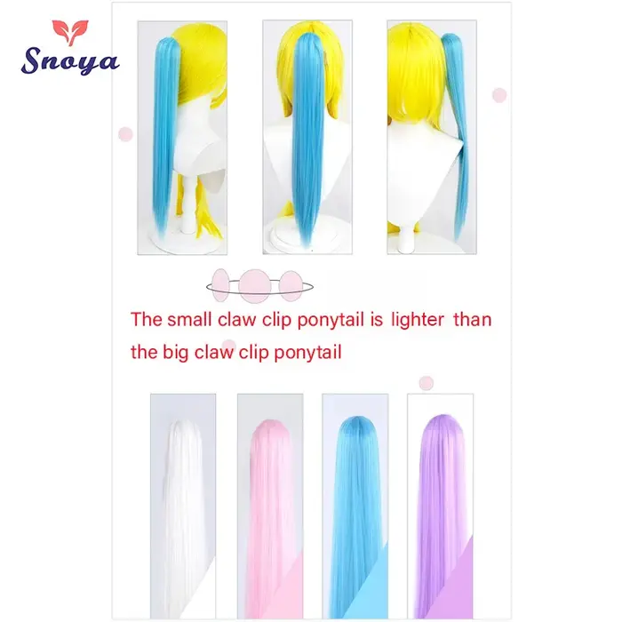Snoya 60 cm/30 cm synthétique polyvalent longue droite pince à griffes extensions de queue de cheval