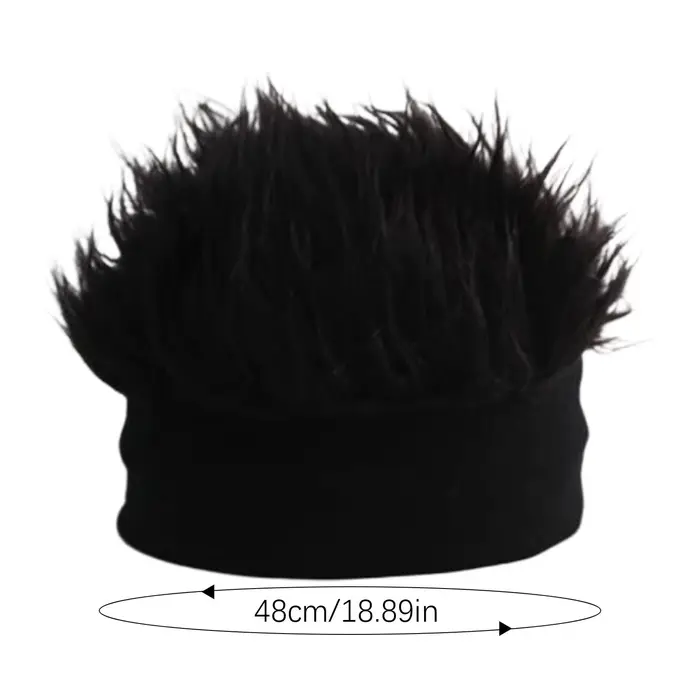 Chapeau avec perruque tricotée à poils pointus