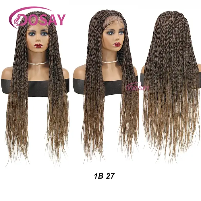 Perruque Lace Front Wig synthétique complète, perruques synthétiques pour femmes, tresses torsadées 