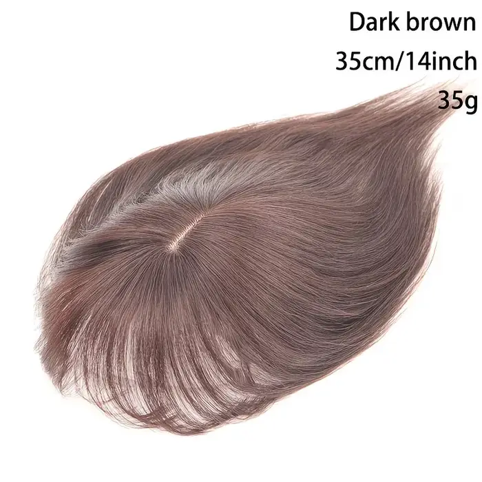 Topper de cheveux naturels à clipser avec frange