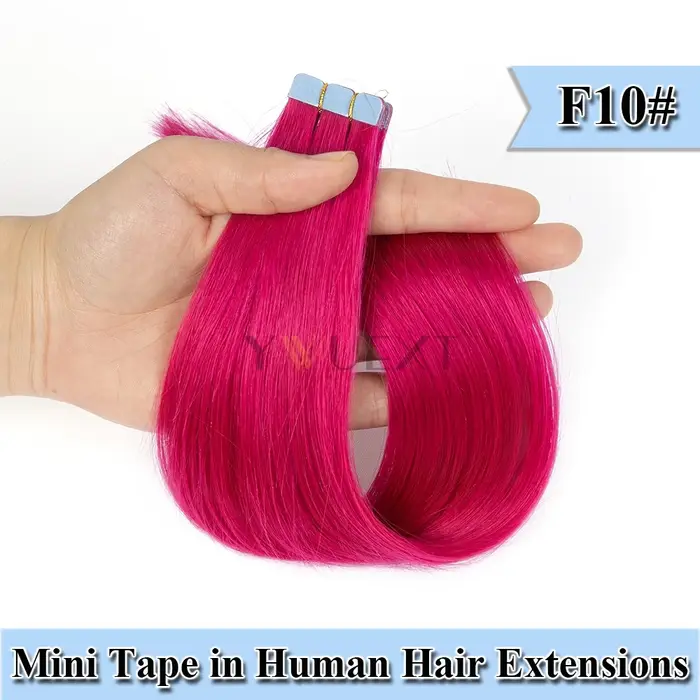Mini bande de cheveux humains de 12 à 20 pouces, couleurs fantaisie, Extensions de cheveux naturels
