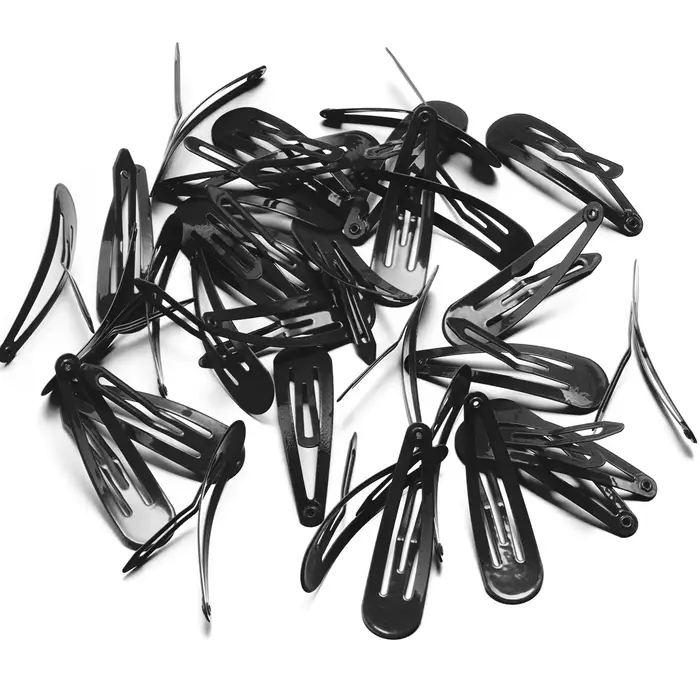 10 pièces de pinces à cheveux noires simples pour femmes