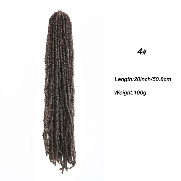 Extensions de cheveux synthétiques pré-bouclées pour tresses au crochet de 20 pouces