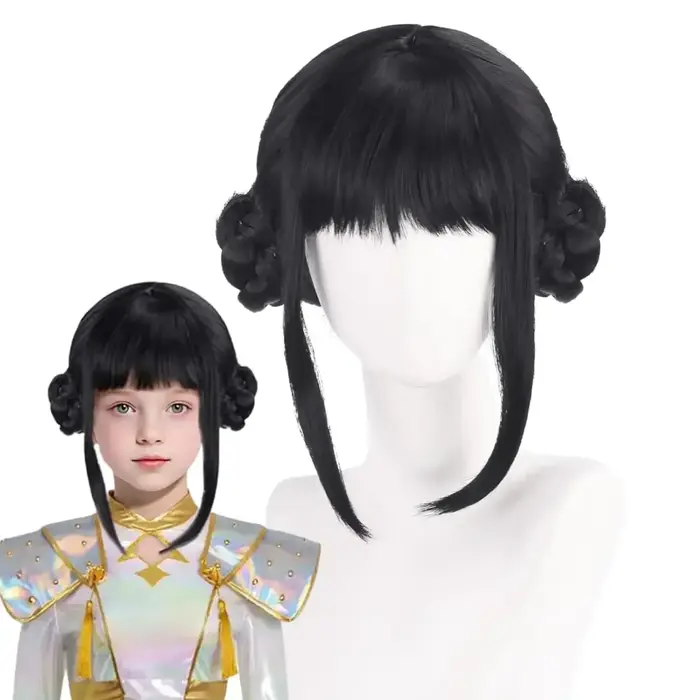 Perruque de cosplay Kpop pour film, M R Z, cheveux longs violets, noirs, rouges, synthétiques, résis