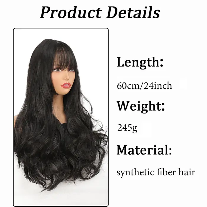 Perruque Anime Noire et Marron pour Femme