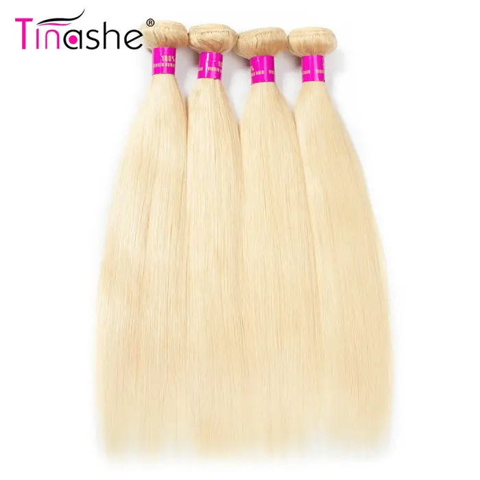 Tinashe 613 blond cheveux brésiliens armure paquets Remy cheveux humains trame droite 3 paquets 10- 