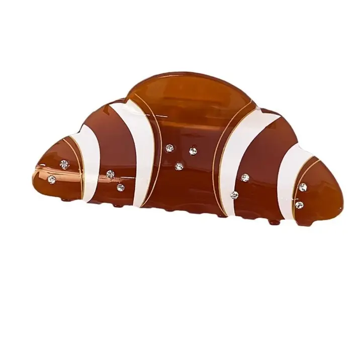 Style coréen Croissant cheveux griffe café drôle français diamant crabe pince chapeaux Kawaii acide acétique requin