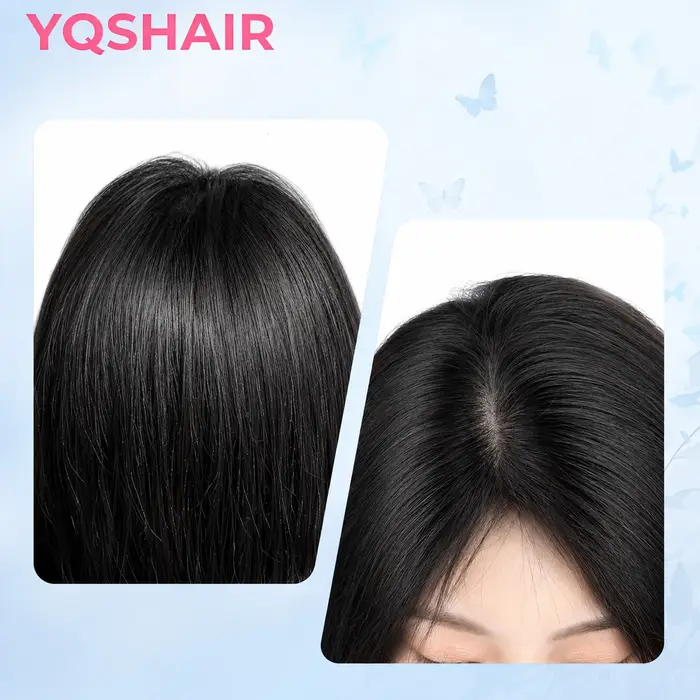 Perruque de cheveux humains en soie 6 "x 6"