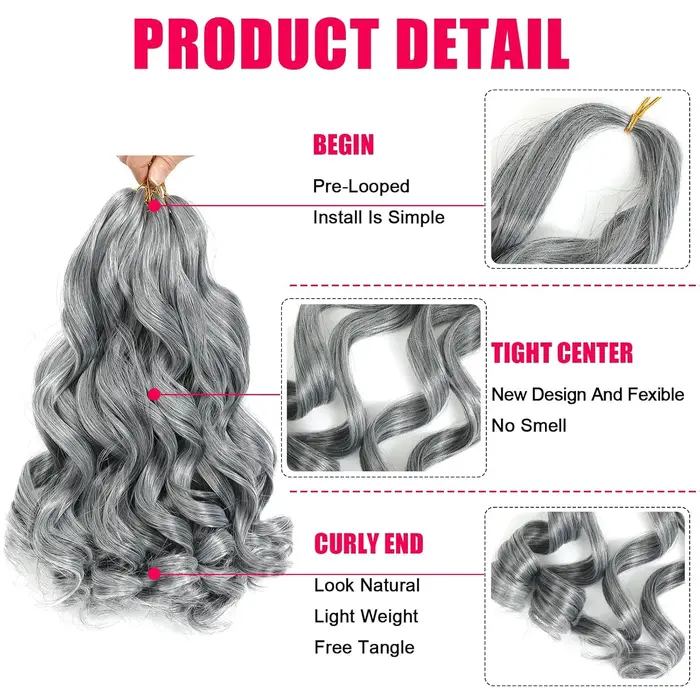Cheveux bouclés français pour tresses
