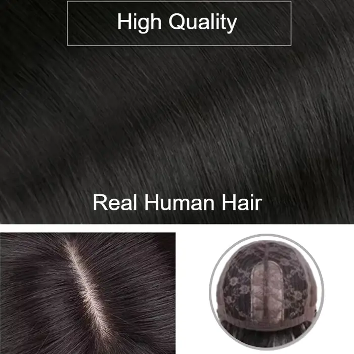 Perruque courte 100% cheveux humains avec frange