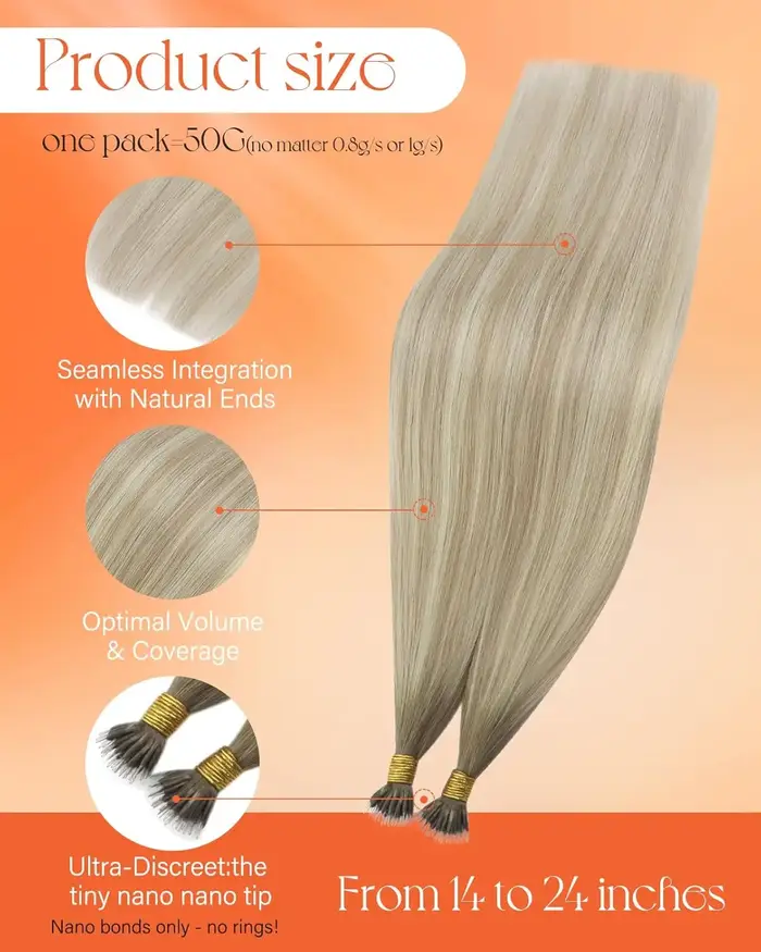 Nano perle Extensions de cheveux