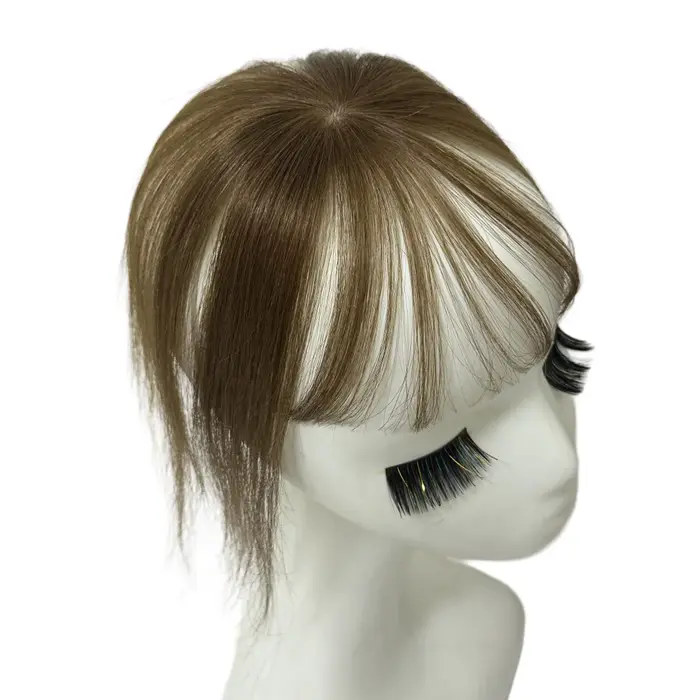 100% cheveux humains Mini frange pour femmes 360 couverture front chauve avec frange vaporeuse Base