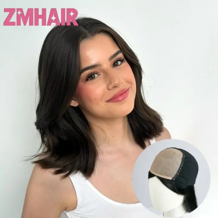 Perruques en cheveux humains avec base en soie 5x5, sans colle, lisses et soyeuses, style brésilien,