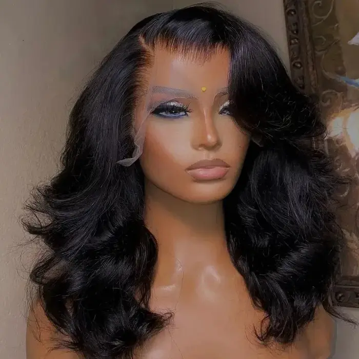 Perruque Lace Closure Wig Body Wave brésilienne Remy naturelle, cheveux vierges, 13x6, 13x4, densité