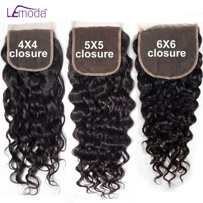 Bundles de cheveux brésiliens Deep Wave, dentelle transparente HD, extensions de cheveux humains, fermeture à franges, 13x6, 13x4, 6x6, 5x5