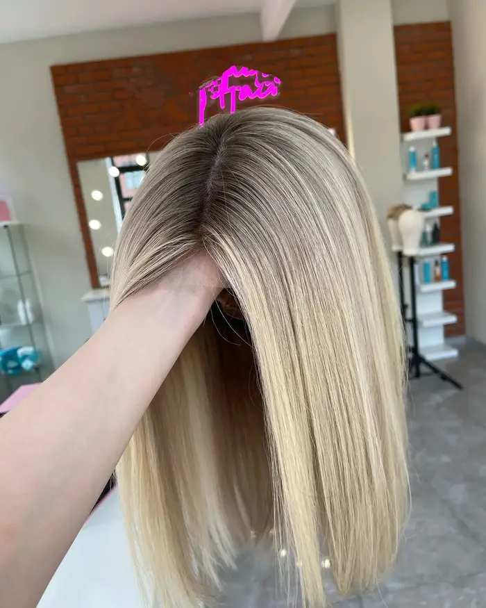 Perruques Lace Front Wig synthétiques blondes ombrées, perruque Bob Lace Wig, Futura Soft, perruque