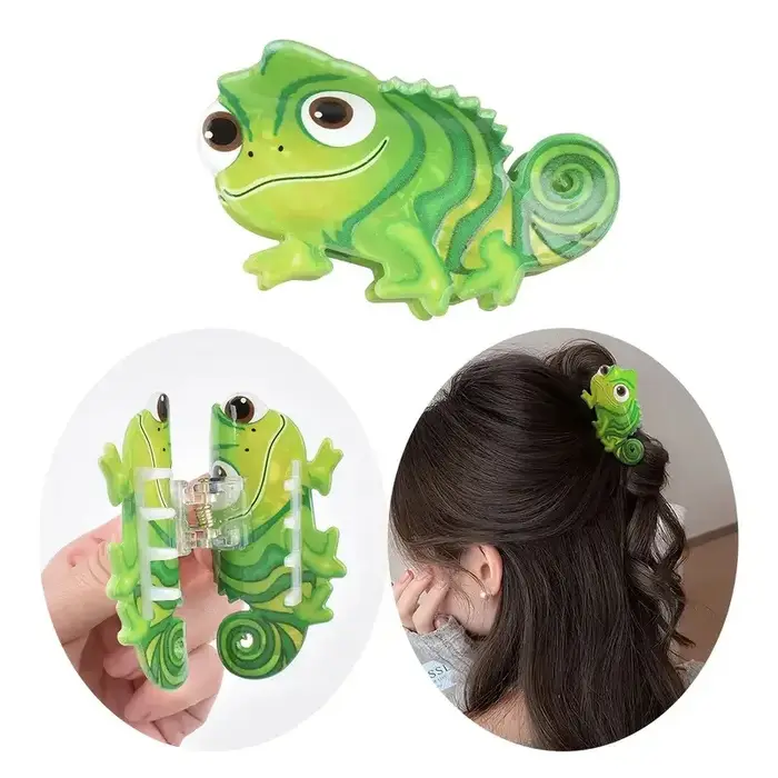 Pince à cheveux en forme de lézard acétique pour femmes
