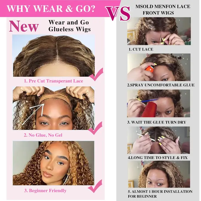 4/27 mettre en évidence la couleur bouclés Bob perruque cheveux humains vague profonde 200% densité