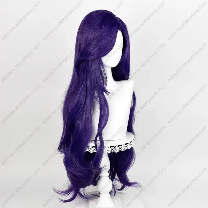 Perruque de Cosplay Rarity 90cm de Long, perruques bouclées violet foncé, cheveux synthétiques résis