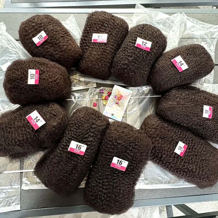 10-18 pouces 4C Afro crépus en vrac Extensions de cheveux humains sans trame 30 ou 50 g/paquet brésilien Remy