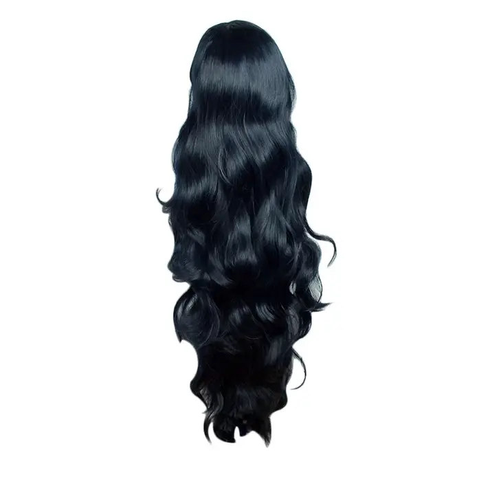 Yamagishi Yukako 120 cm longue perruque Cosplay noir bleu résistant à la chaleur