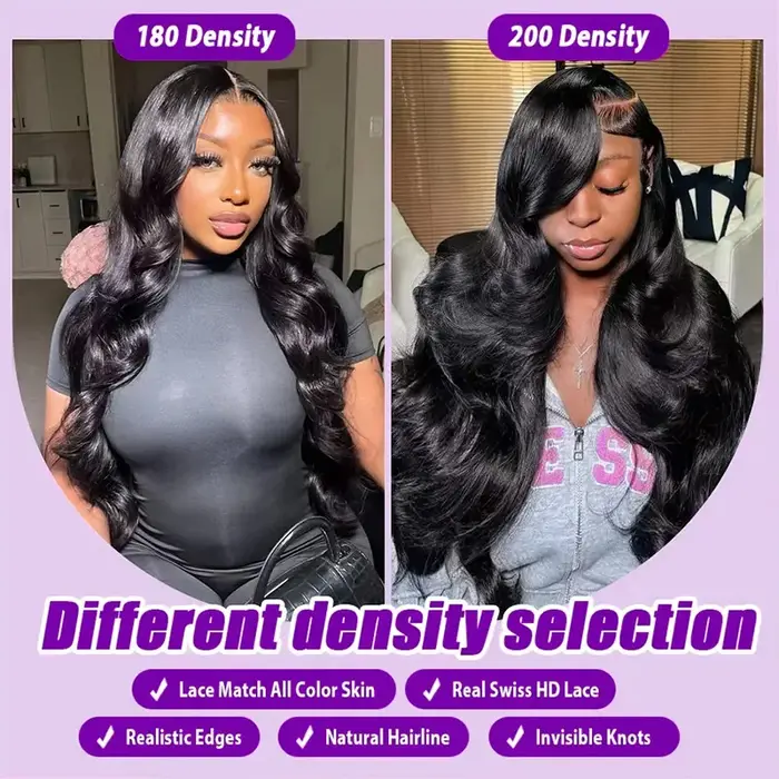 Perruque Lace Front Wig Body Wave brésilienne naturelle