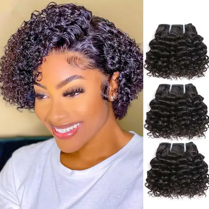 Bundles brésiliens de cheveux humains à vague profonde pour femmes, extensions de cheveux bouclés re