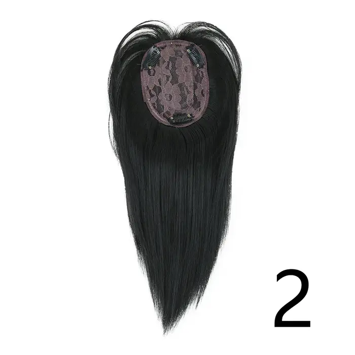 Extensions capillaires synthétiques lisses à 3 Clips, postiche noire et brune pour femmes, faux chev