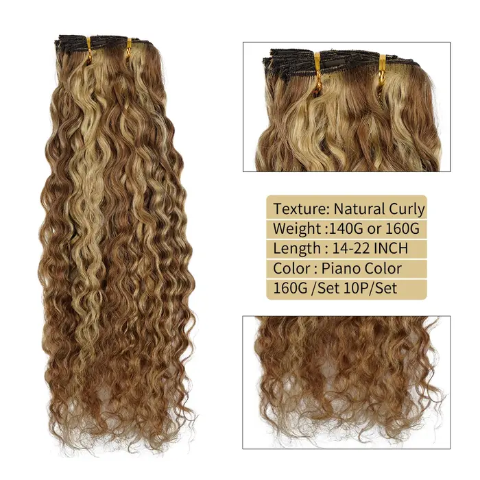 Veravicky-Extensions de Cheveux Naturels Bouclés à réinitialisation, Fabriqué à la Machine, Vrais Ch