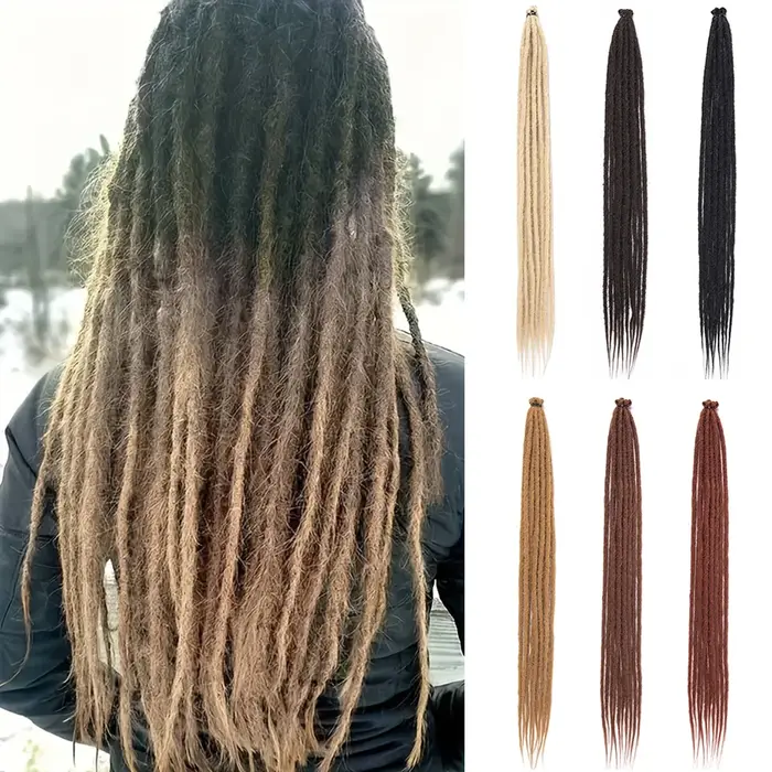 Extensions de Dreadlock synthétiques 10 racines/paquet Hippie dreads à une extrémité Ombre Loc
